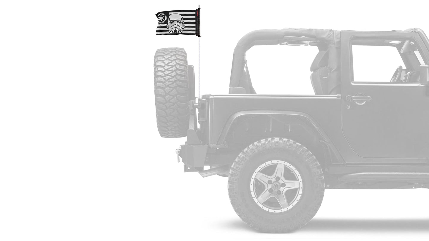 Star Wars Stormtrooper Imperial 12"x18" Forever Wave Flag for Jeep Wrangler CJ-7 and CJ-8 1976-1986