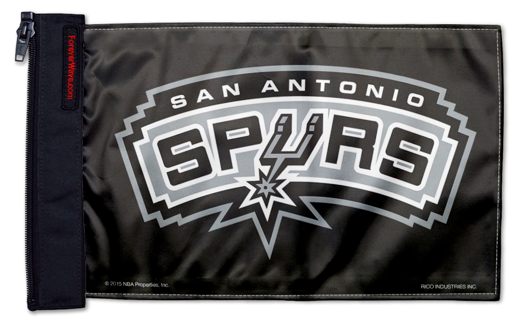 San Antonio Spurs 11"x17" Forever Wave Flag for Jeep Wrangler JKU 4-Door 2007-2018