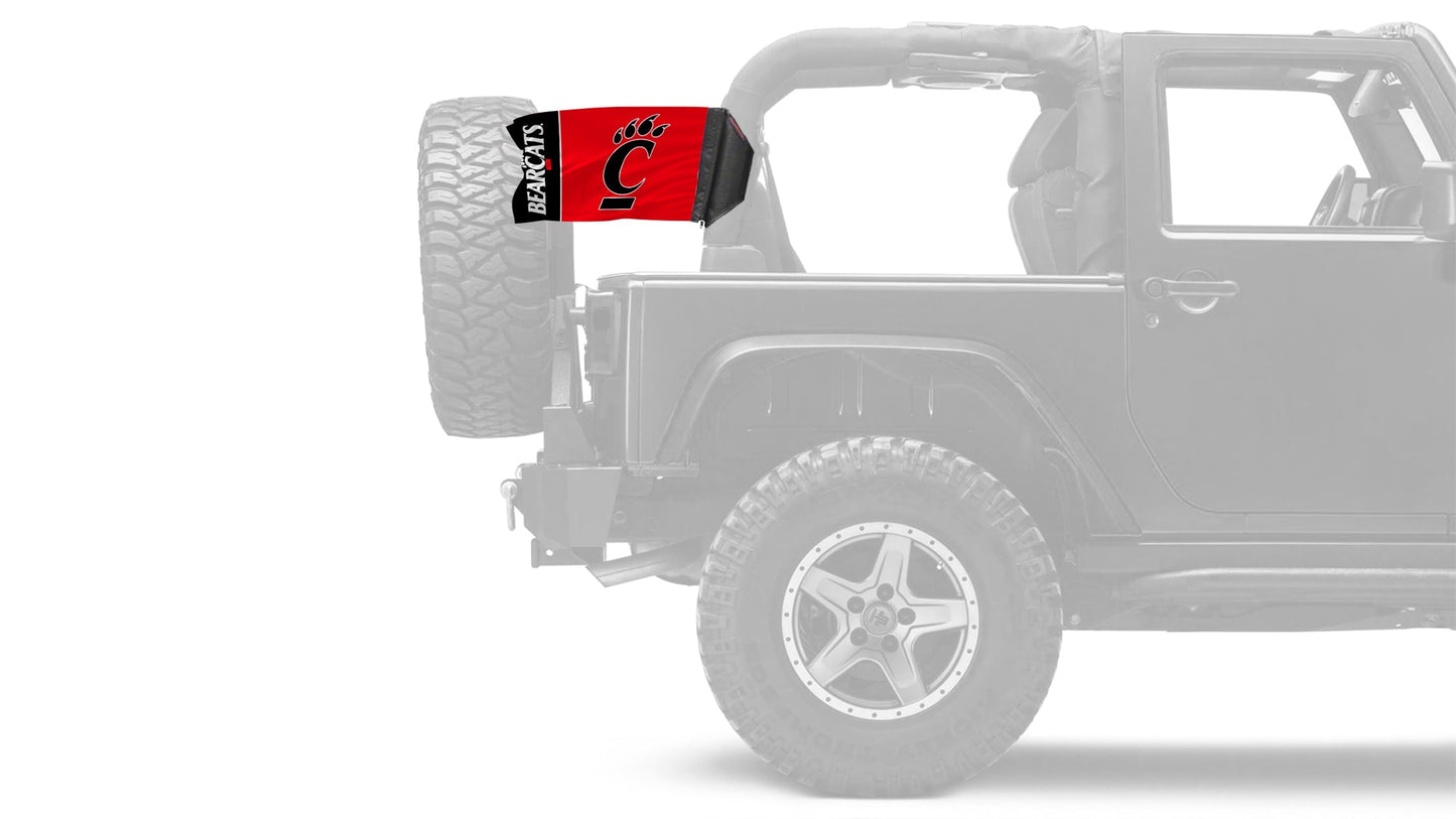 Cincinnati Bearcats 11"x17" Forever Wave Flag for Jeep Wrangler YJ 1986-1995