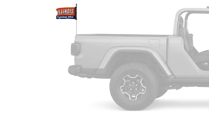 Illinois 11"x17" Forever Wave Flag for Jeep Wrangler JKU 4-Door 2007-2018