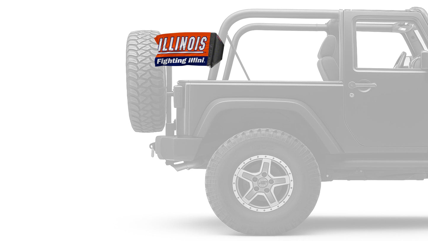 Illinois 11"x17" Forever Wave Flag for Jeep Wrangler JK 2-Door 2007-2018