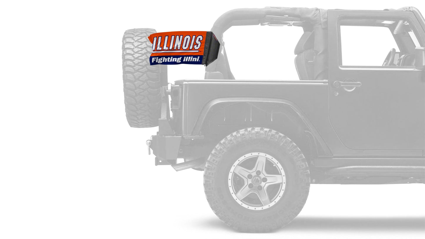Illinois 11"x17" Forever Wave Flag for Jeep Wrangler YJ 1986-1995