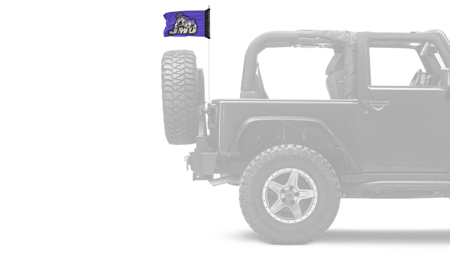 James Madison University 11"x17" Forever Wave Flag for Jeep Wrangler CJ-7 and CJ-8 1976-1986