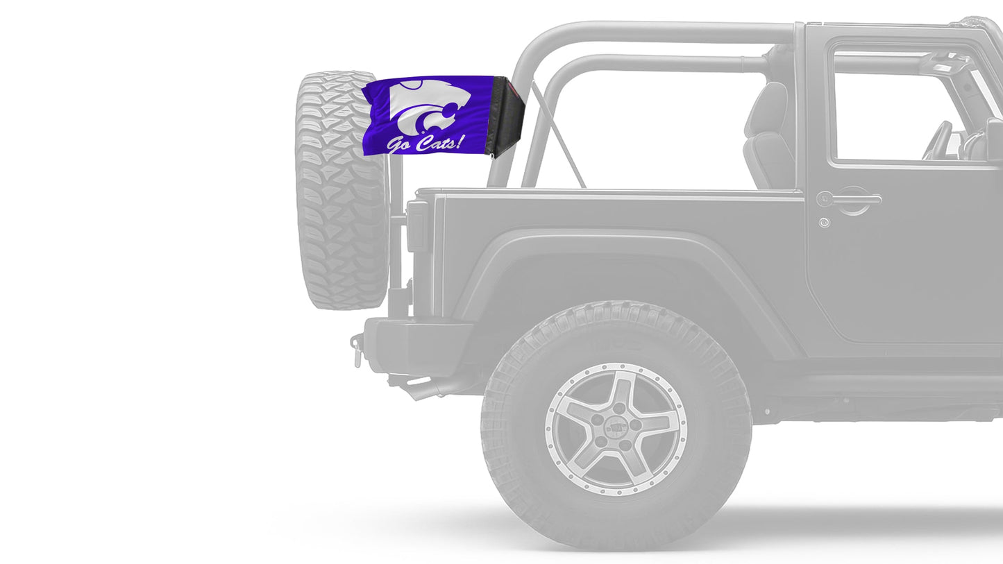 Kansas State 11"x17" Forever Wave Flag for Jeep Wrangler CJ-7 and CJ-8 1976-1986