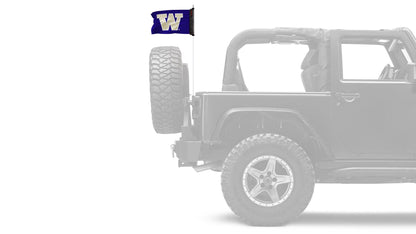 Washington Huskies 11"x17" Forever Wave Flag for Jeep Wrangler CJ-7 and CJ-8 1976-1986