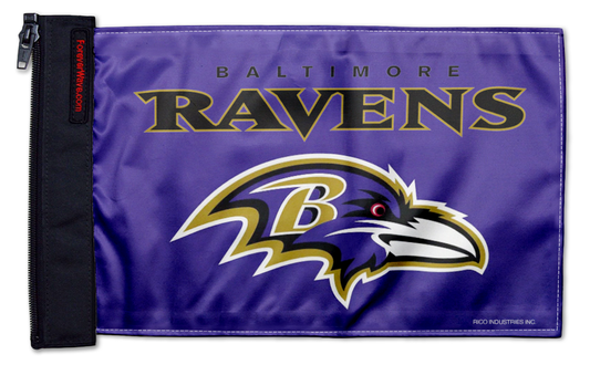 Baltimore Ravens 11"x17" Forever Wave Flag for Jeep Wrangler JLU 4-Door 2018-Present