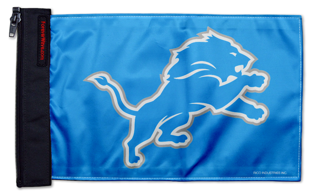 Detroit Lions 11"x17" Forever Wave Flag for Jeep Wrangler JKU 4-Door 2007-2018