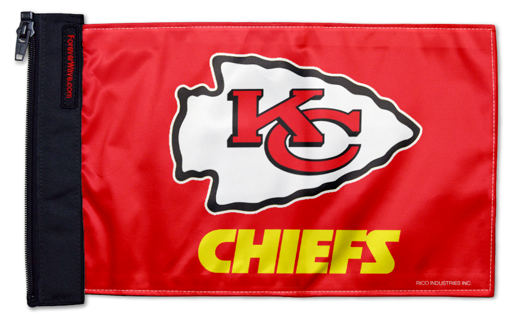 Kansas City Chiefs 11"x17" Forever Wave Flag for Jeep Wrangler JK 2-Door 2007-2018