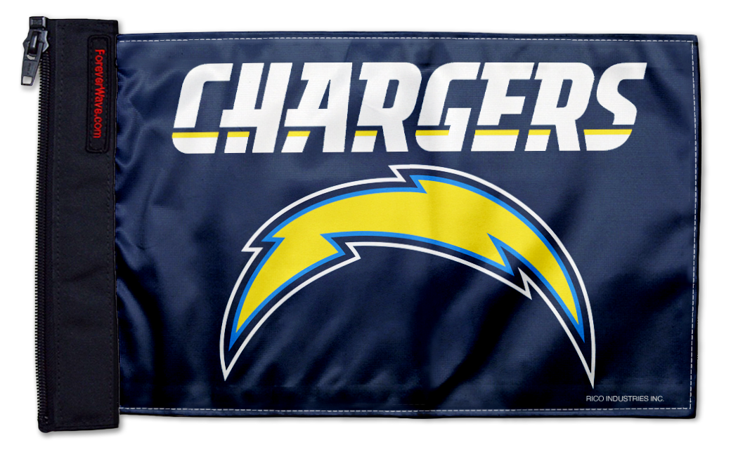 Los Angeles Chargers 11"x17" Forever Wave Flag for Jeep Wrangler LJ 2003-2006