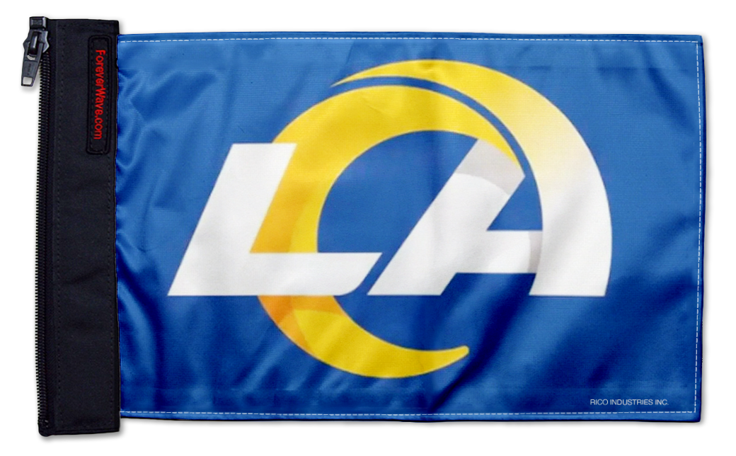 Los Angeles Rams 11"x17" Forever Wave Flag for Jeep Wrangler CJ-7 and CJ-8 1976-1986