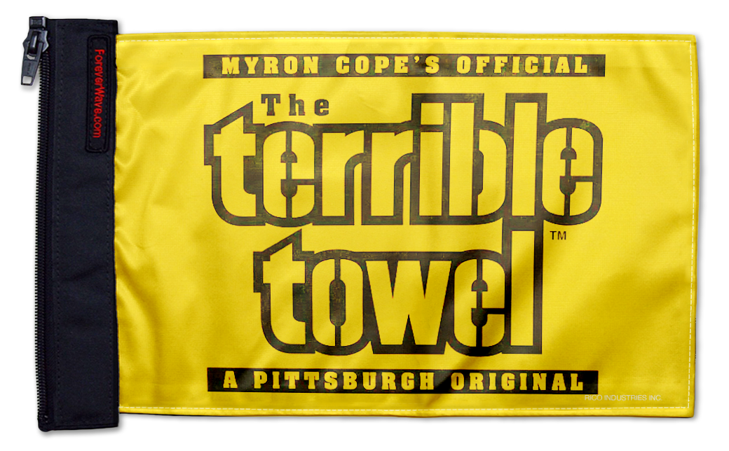Pittsburgh Steelers Terrible Towel 11"x17" Forever Wave Flag for Jeep Wrangler JKU 4-Door 2007-2018
