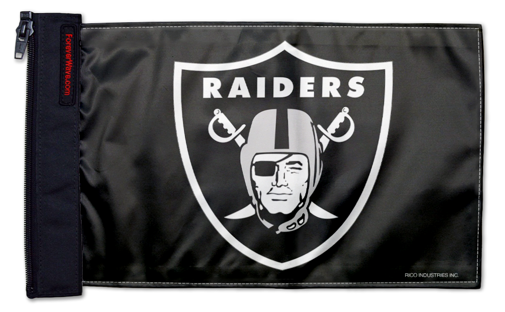 Las Vegas Raiders 11"x17" Forever Wave Flag for Jeep Wrangler JLU 4-Door 2018-Present