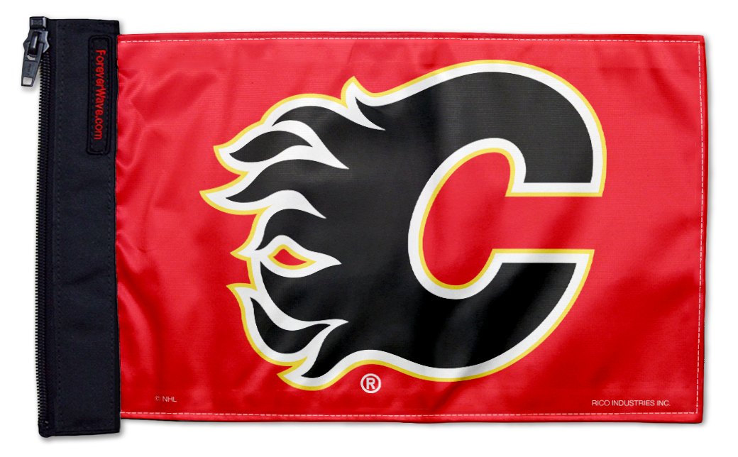 Calgary Flames 11"x17" Forever Wave Flag for Jeep Wrangler JKU 4-Door 2007-2018