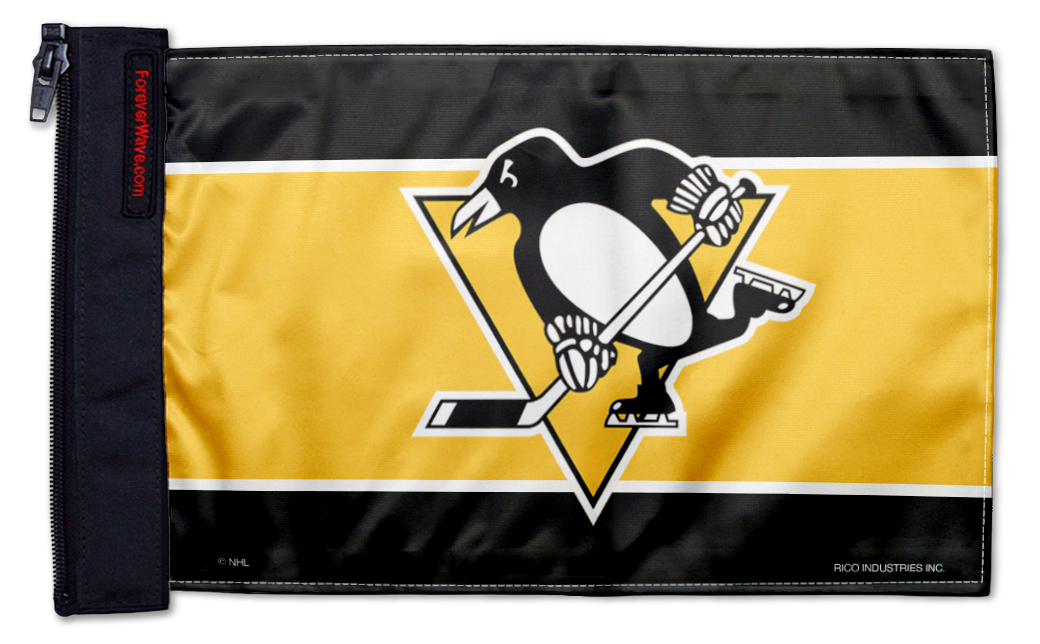 Pittsburgh Penguins 11"x17" Forever Wave Flag for Jeep Wrangler JK 2-Door 2007-2018