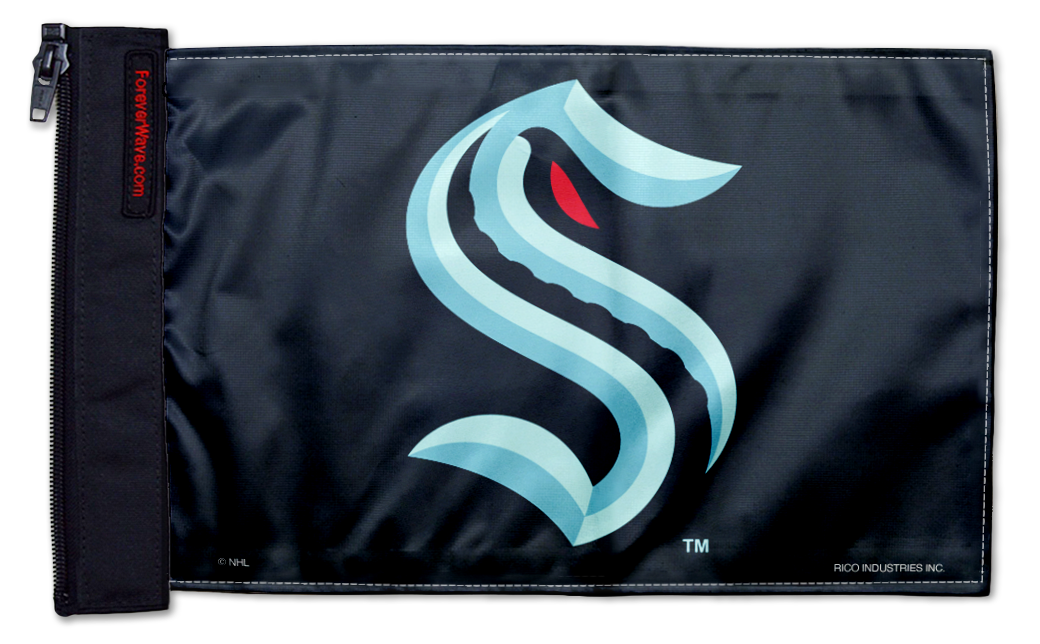 Seattle Kraken 11"x17" Forever Wave Flag for Jeep Wrangler CJ-7 and CJ-8 1976-1986