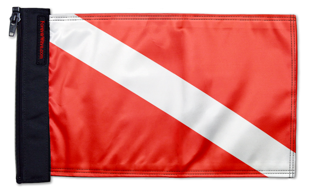 Diver Down 12"x18" Forever Wave Flag for Jeep Wrangler JLU 4-Door 2018-Present