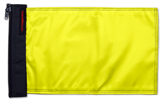 Solid Yellow "Q" 12"x18" Forever Wave Flag for Jeep Wrangler LJ 2003-2006