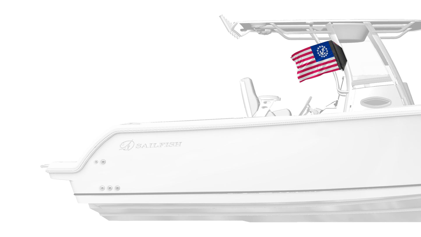 US Nautical Yacht Ensign 12"x18" Forever Wave Flag
