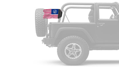 US Nautical Yacht Ensign 12"x18" Forever Wave Flag for Jeep Wrangler JK 2-Door 2007-2018