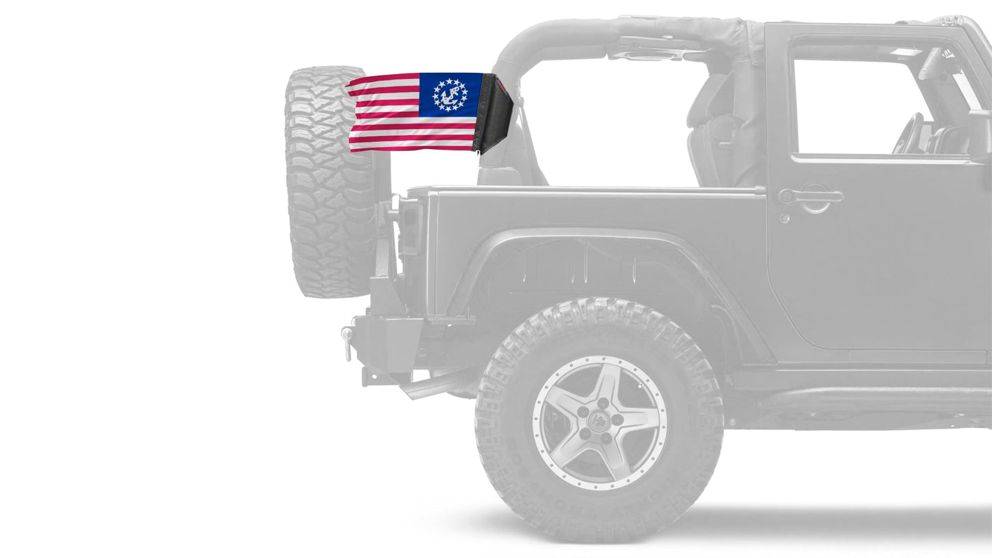 US Nautical Yacht Ensign 12"x18" Forever Wave Flag for Jeep Wrangler YJ 1986-1995