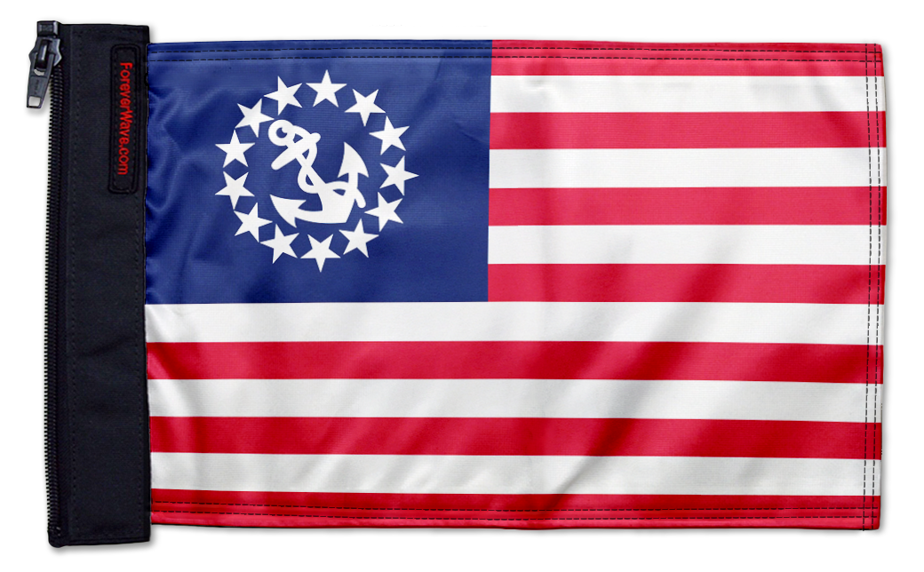 US Nautical Yacht Ensign 12"x18" Forever Wave Flag for Jeep Wrangler JK 2-Door 2007-2018