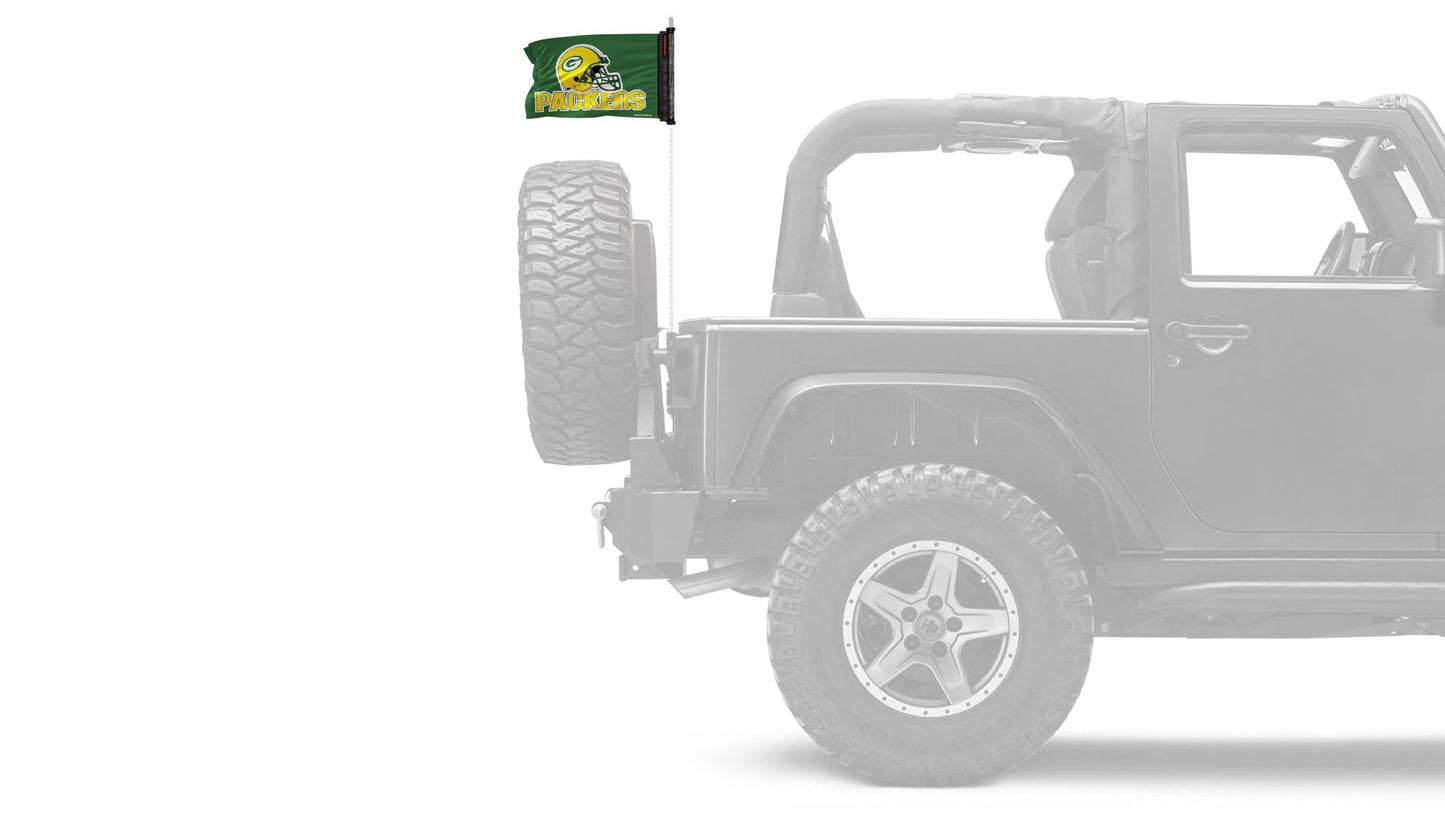 Green Bay Packers 11"x17" Forever Wave Flag for Jeep Wrangler JKU 4-Door 2007-2018