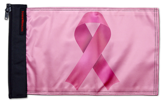 Pink Ribbon 12"x18" Forever Wave Flag