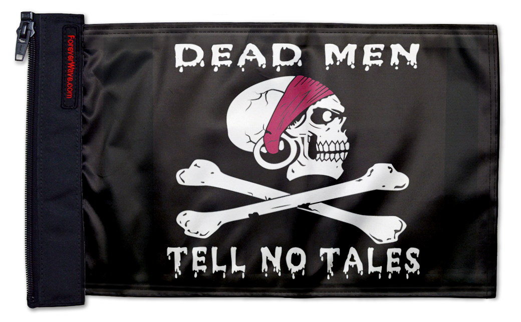 Dead Men Tell No Tales 12"x18" Forever Wave Flag for Jeep Wrangler LJ 2003-2006