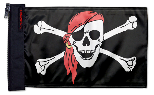 One Eyed Jack 12"x18" Forever Wave Flag for Jeep Wrangler JKU 4-Door 2007-2018