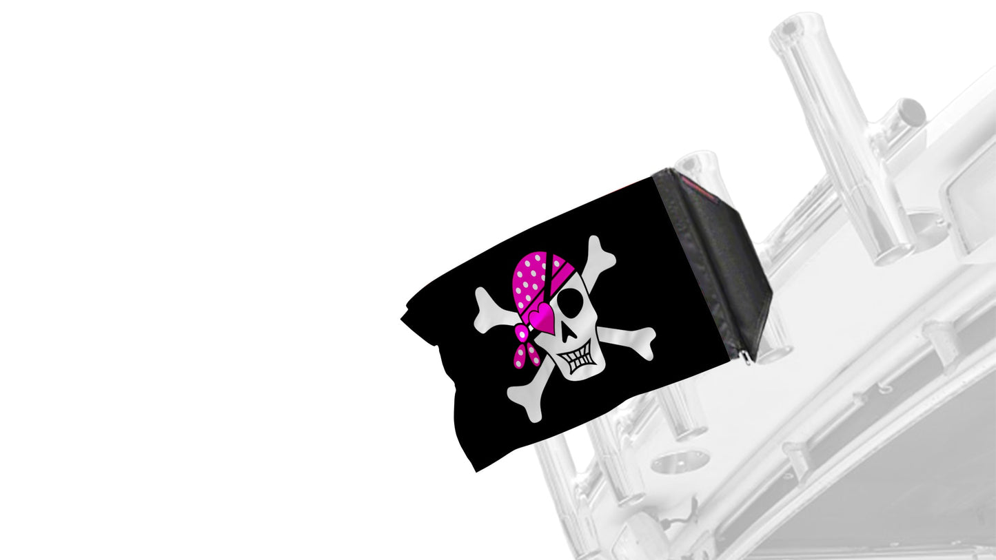 Pink Pirate 12"x18" Forever Wave Flag