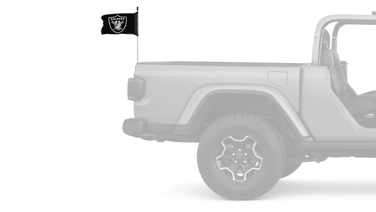 Las Vegas Raiders 11"x17" Forever Wave Flag for Jeep Wrangler CJ-7 and CJ-8 1976-1986