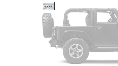 City of Chicago 12"x18" Forever Wave Flag for Jeep Wrangler JLU 4-Door 2018-Present