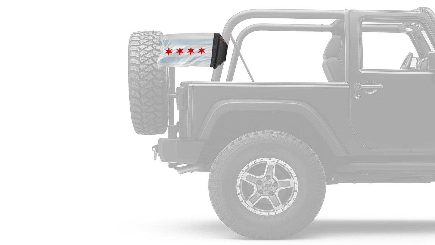 City of Chicago 12"x18" Forever Wave Flag for Jeep Wrangler LJ 2003-2006