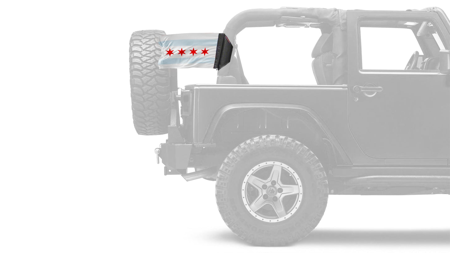 City of Chicago 12"x18" Forever Wave Flag for Jeep Wrangler JLU 4-Door 2018-Present