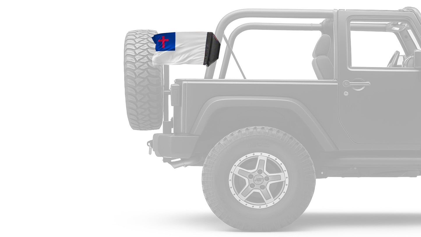Christian 12"x18" Forever Wave Flag for Jeep Wrangler JL 2-Door 2018-Present