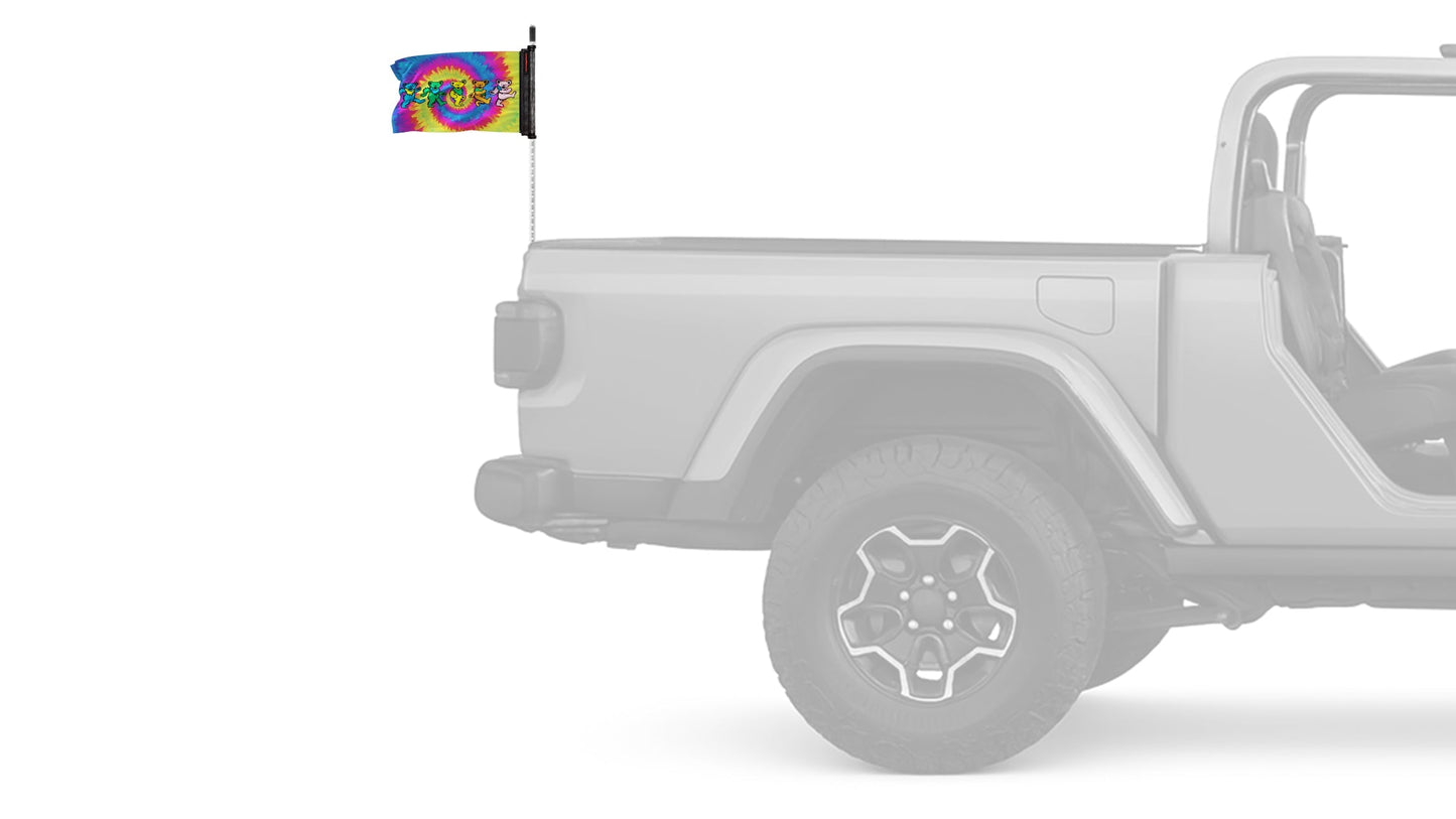 Grateful Dead Dancing Bears 12"x18" Forever Wave Flag for Jeep Wrangler JL 2-Door 2018-Present