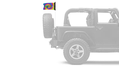 Grateful Dead Dancing Bears 12"x18" Forever Wave Flag for Jeep Wrangler JK 2-Door 2007-2018
