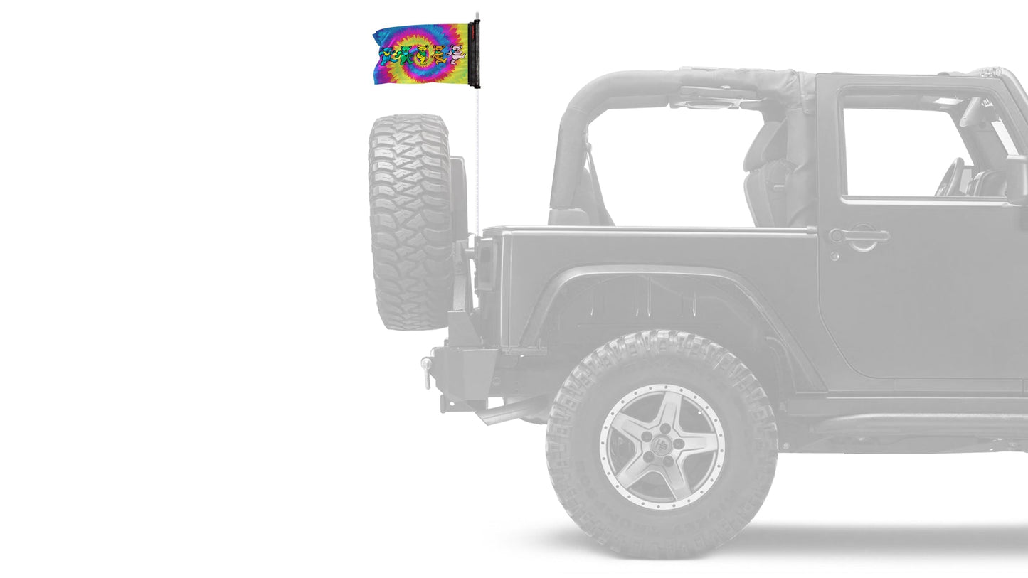 Grateful Dead Dancing Bears 12"x18" Forever Wave Flag for Jeep Wrangler JL 2-Door 2018-Present
