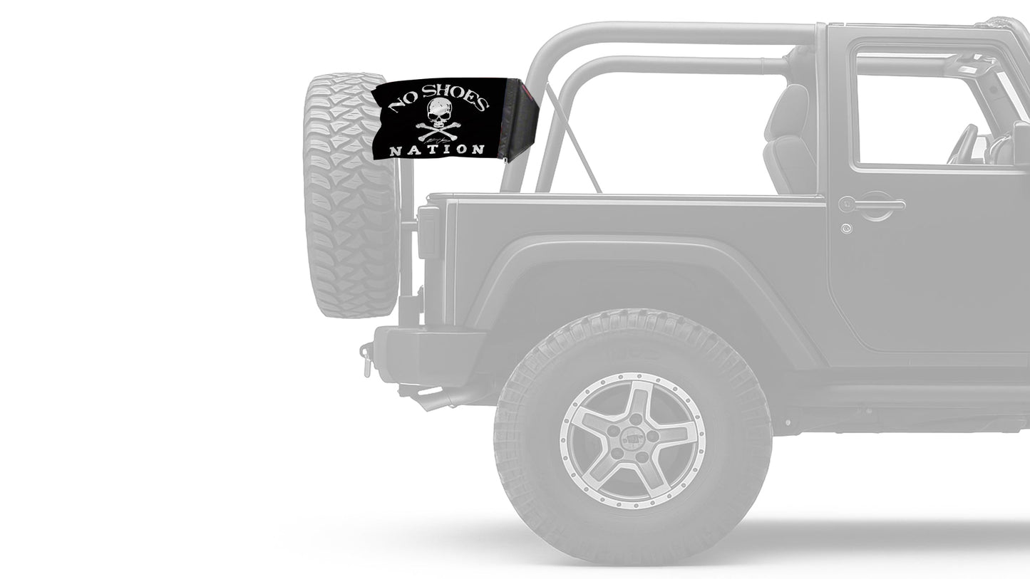 No Shoes Nation 12"x18" Forever Wave Flag for Jeep Wrangler JK 2-Door 2007-2018
