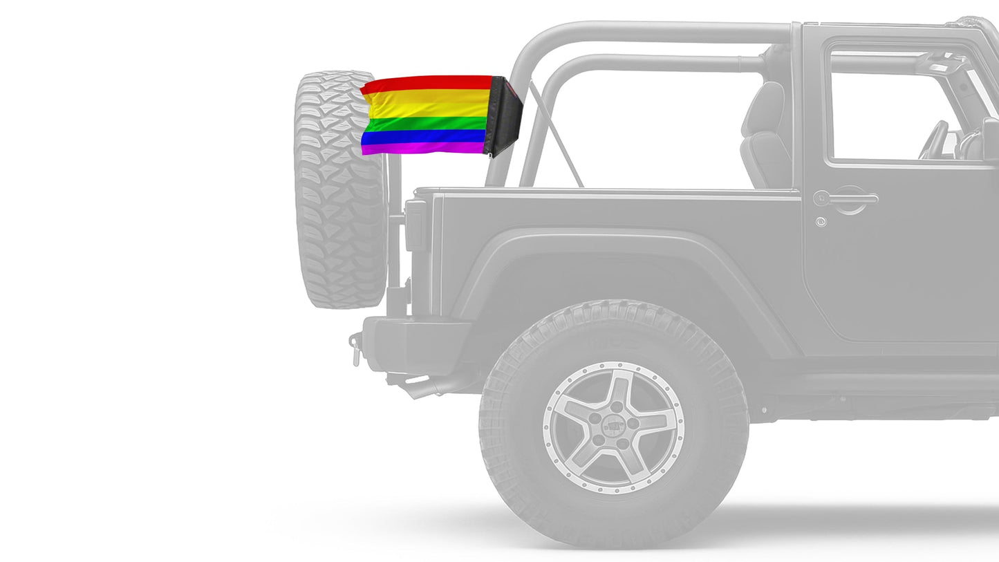 Rainbow 12"x18" Forever Wave Flag for Jeep Wrangler JL 2-Door 2018-Present