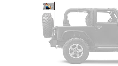 Rosie The Riveter 12"x18" Forever Wave Flag for Jeep Wrangler CJ-7 and CJ-8 1976-1986