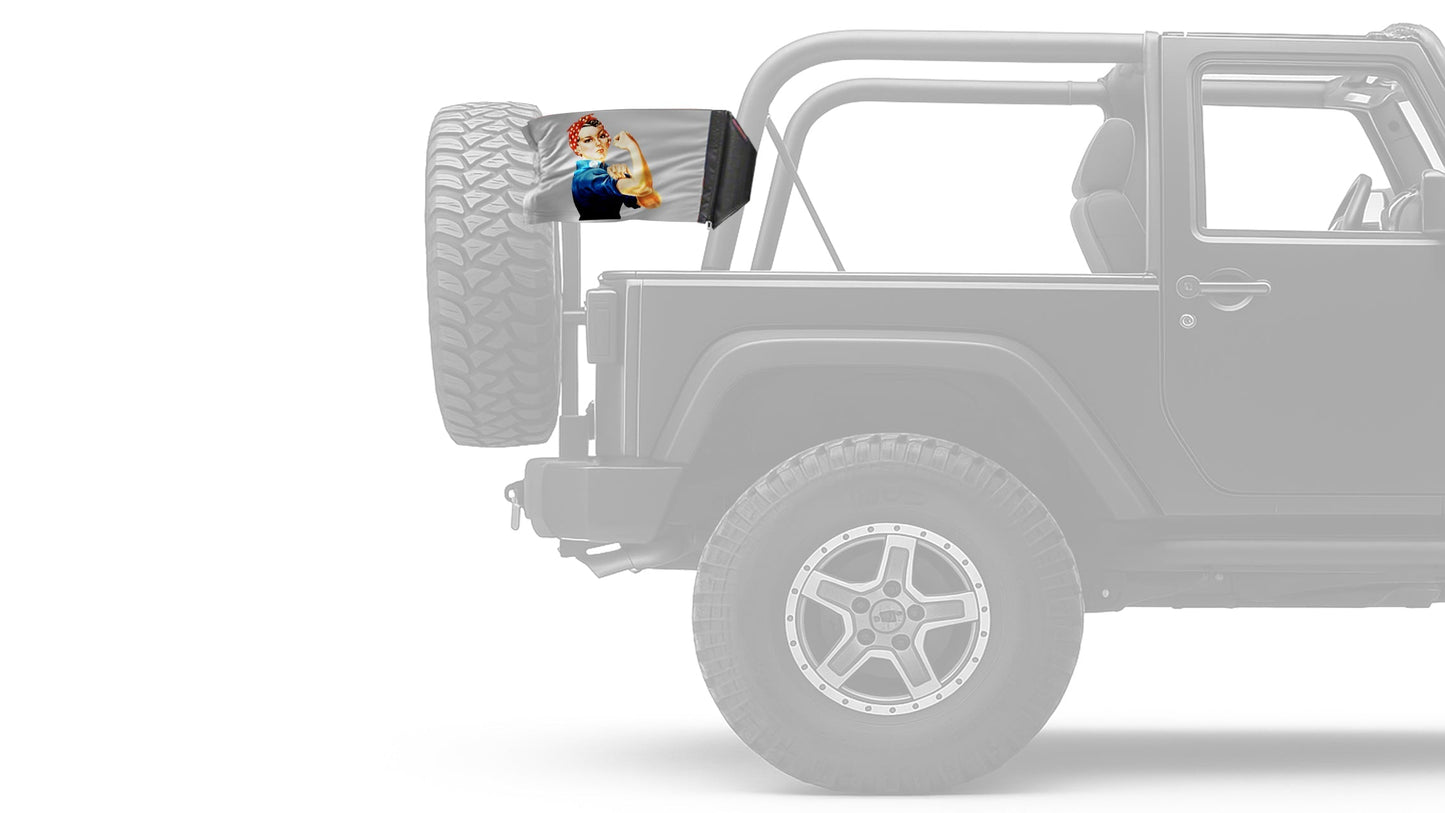 Rosie The Riveter 12"x18" Forever Wave Flag for Jeep Wrangler JK 2-Door 2007-2018