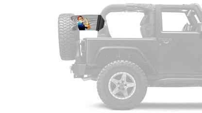 Rosie The Riveter 12"x18" Forever Wave Flag for Jeep Wrangler JK 2-Door 2007-2018