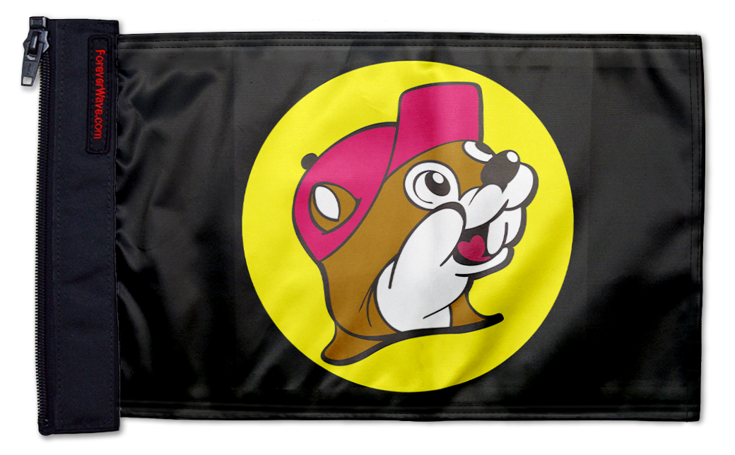 Buc-ees 12"x18" Forever Wave Flag for Jeep Wrangler LJ 2003-2006