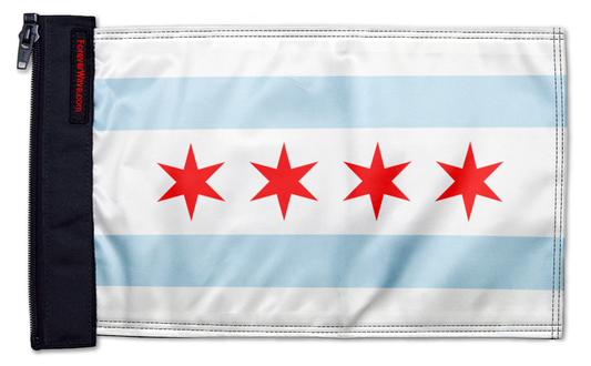 City of Chicago 12"x18" Forever Wave Flag for Jeep Wrangler JK 2-Door 2007-2018