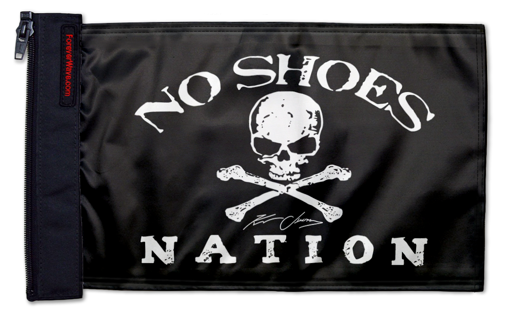 No Shoes Nation 12"x18" Forever Wave Flag for Jeep Wrangler CJ-7 and CJ-8 1976-1986