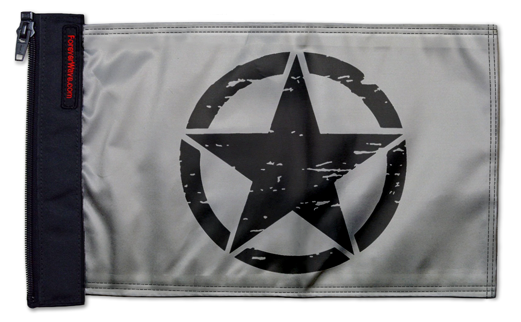Oscar Mike 12"x18" Forever Wave Flag for Jeep Wrangler TJ 1996-2006