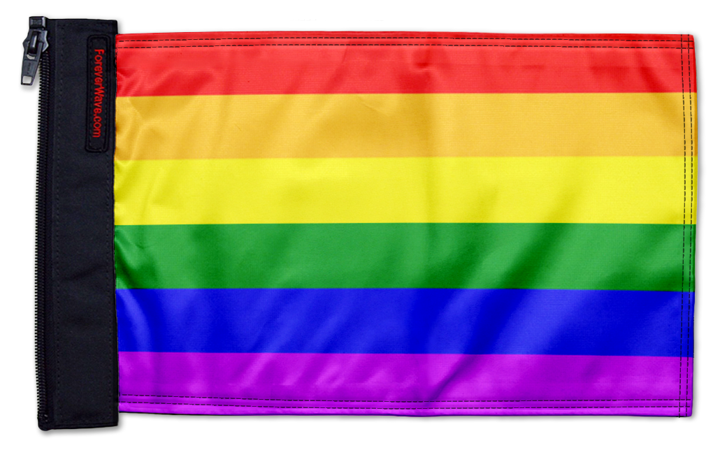 Rainbow 12"x18" Forever Wave Flag for Jeep Wrangler CJ-7 and CJ-8 1976-1986