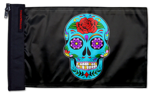 Sugar Skull 12"x18" Forever Wave Flag for Jeep Wrangler JK 2-Door 2007-2018