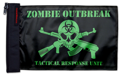 Zombie Outbreak Tactical Response Unit 12"x18" Forever Wave Flag for Jeep Wrangler JK 2-Door 2007-2018
